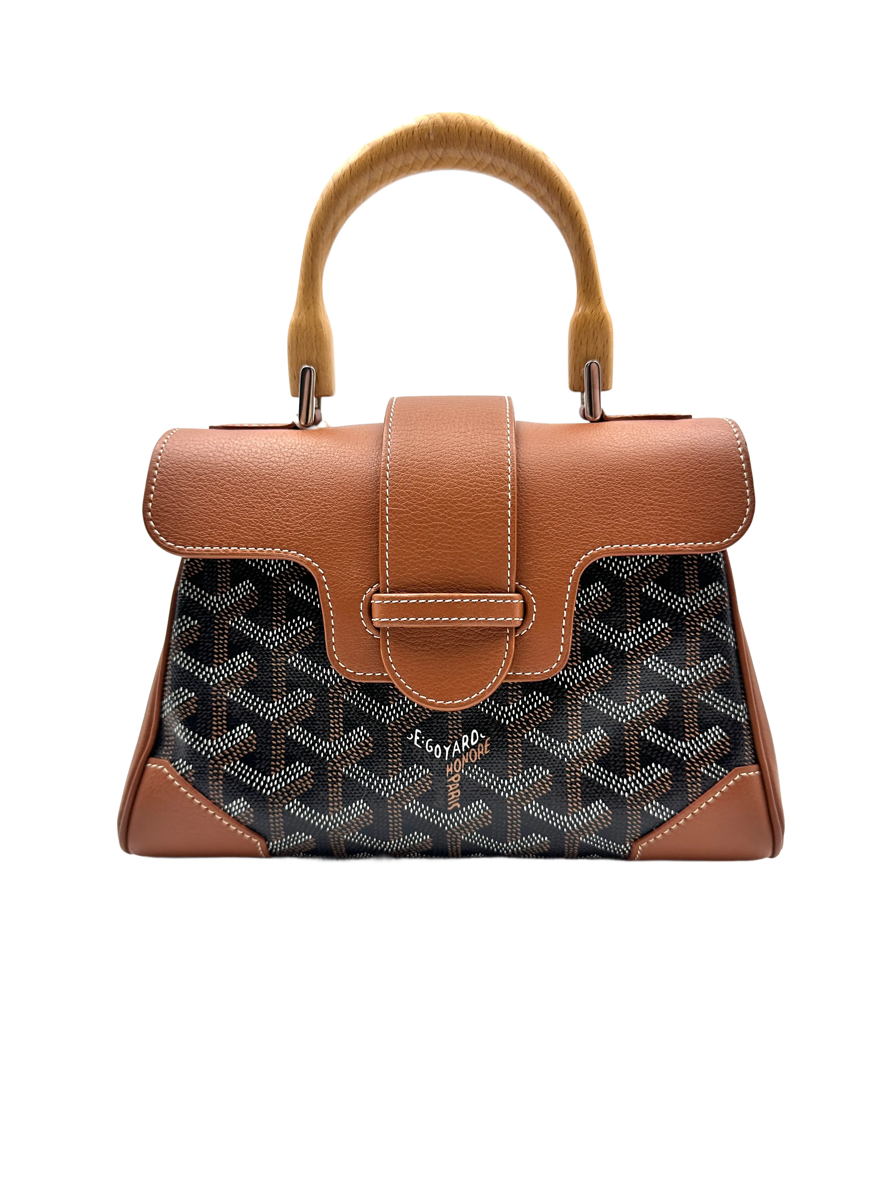 Pre-owned Goyard leather Crossbody Bags Goyardine Saigon Souple Mini bag brown GR31