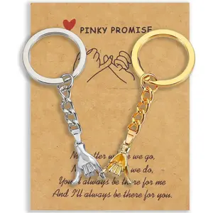 Gifts for Boyfriend - 2PC Pinkie Promise Matching Couples Keychain Gift for Boyfriend Girlfriend Long Distance