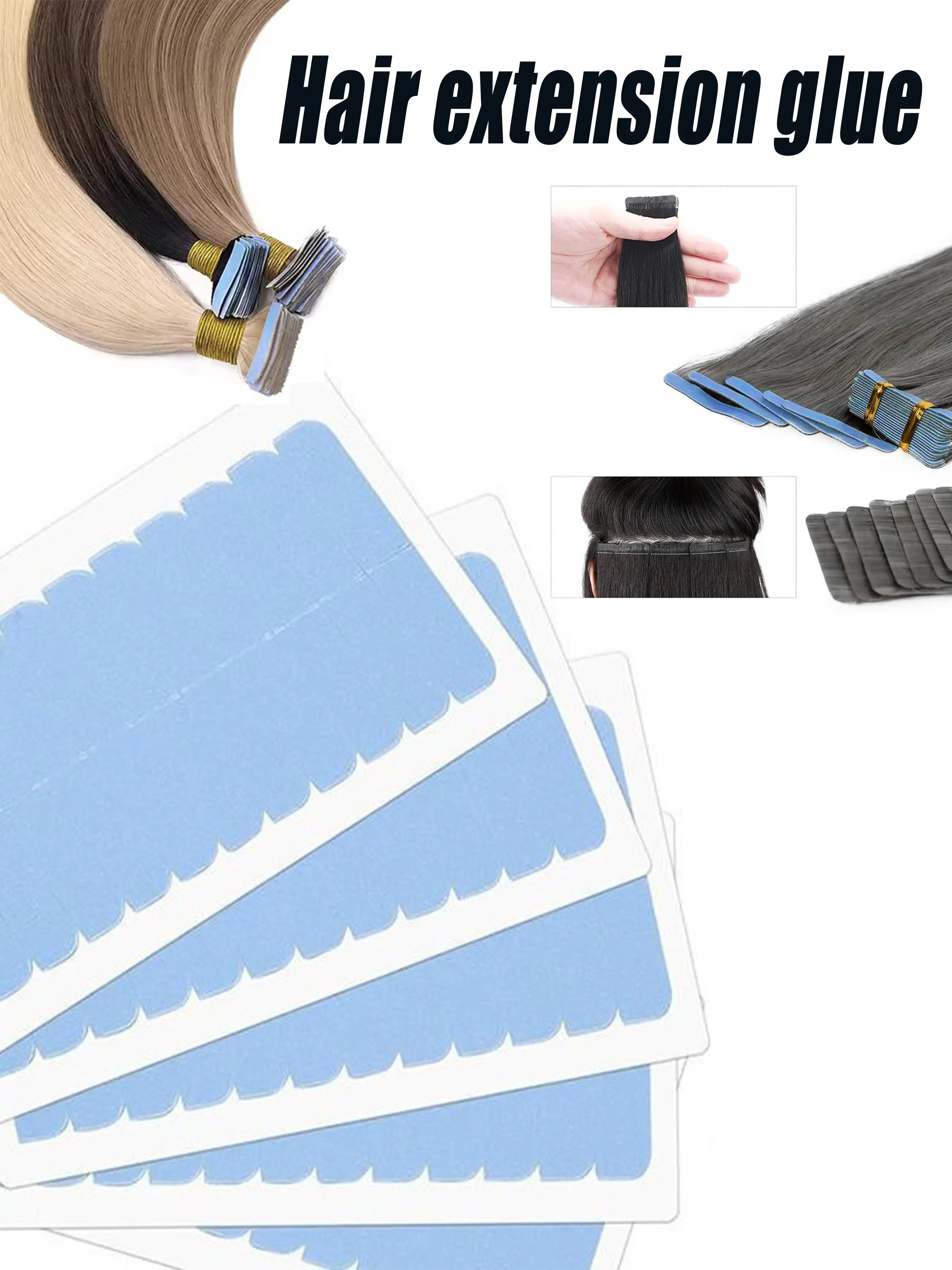 5-10 Pieces Hair Extension Adhesive Strips, Invisible Waterproof Dual-Sided Hair Tape, False Hair Tape, Beauty Tool for All Seasons, Hair Extension Accessories, Hair Extensions Tape