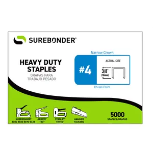3/8" Heavy Duty Narrow Crown Staples - 5000 Count | #4 Series