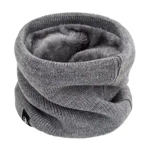 Unisex Thick Fleece Neck Warmer Stretchy Grey Neck Gaiter Warm Versatile Accessory for Cold Weather Indoor & Outdoor