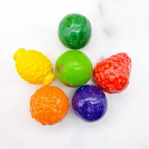 Seedlings Filled Gumballs Dubble Bubble Fruit Shaped Gumballs with candy filling in Vibrant Colors