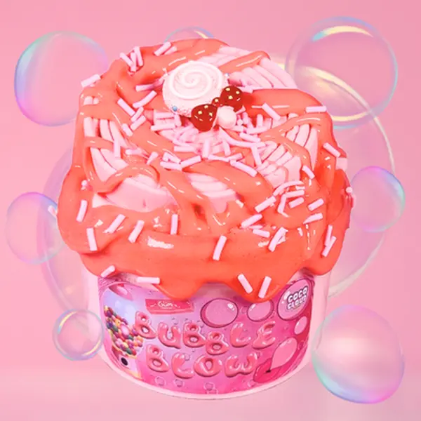 Bubble Blow Slime, DIY Clay Kit with Realistic Bubblegum Roll, Bubble Gum Scented Slime by Coco Cloud Slimes