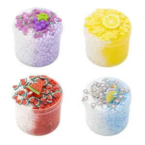 70ml Pack watermelon Cloud Ball Crunchy Fluffy Slime kit Foam Fruit DIY Polymer Clay Soft Non-Sticky Toys Supplies Squishy Maker Birthday Gifts Party Favor