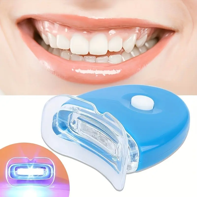 Mini Home Teeth Whitening Device, Small Blue Light Tooth Whitener, Portable Dental Care Tool, Easy-To-Use Smile Enhancer