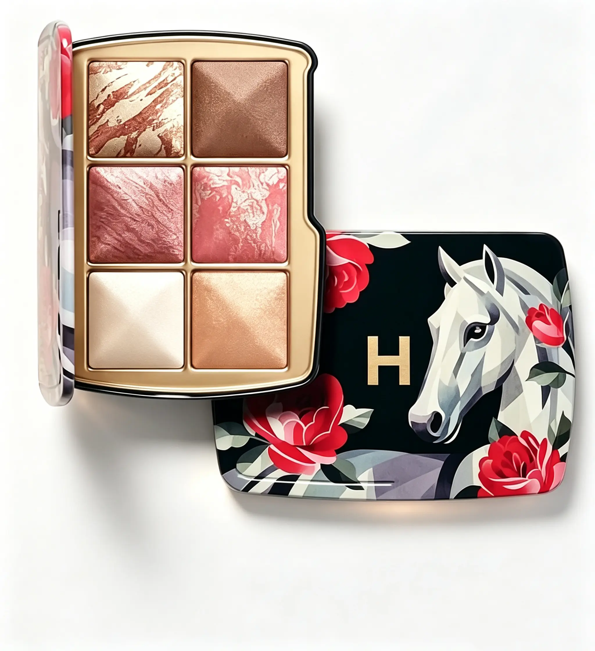 6 Shade Multi-Use Face Palette, Silky Blendable Shimmer Blush Highlighter Bronzer for Daily & Party Radiant Makeup