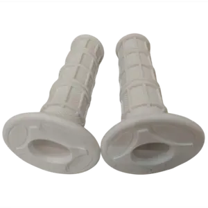 Universal 7/8" Silicone Bike Grips, Anti-Slip Motorcycle Handlebar Grips for Scooter ATV Dirt Bike, Soft Rubber, White, 1 Pair