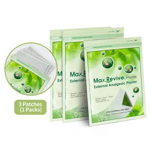 Max Revive 3-Pack External Analgesic Plaster for Arthritis Strains Bruises Sprains Back Pain Muscle Pain with Methyl Salicylate & Menthol  Healthcare