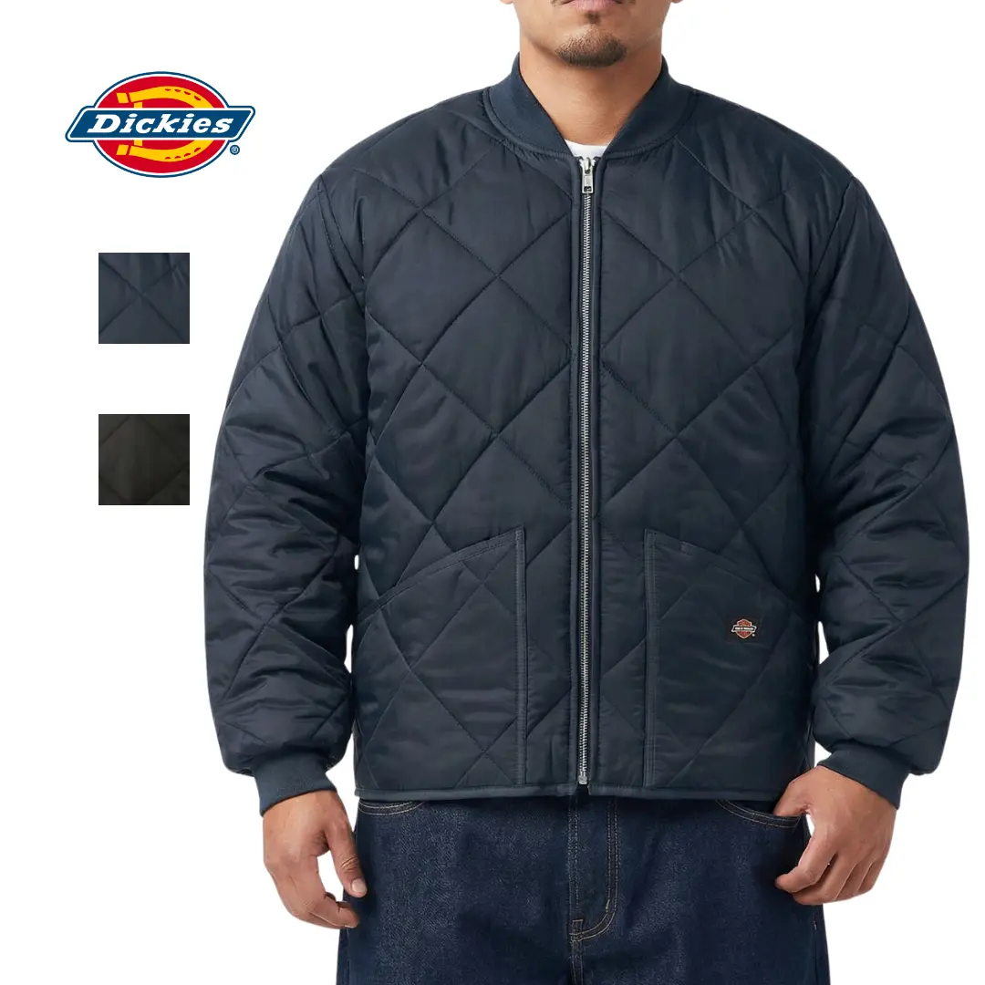 Dickies Men's Diamond Quilted Coat, Warmers-Infused Tops Layer, Versatile Jersey Outerwear Overall for Cold Weather