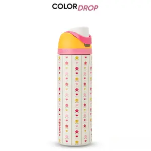Owala 24 oz Insulated Reusable Water Tumbler - Stylish "Ditsy Floral" Series Vacuum Flask, Portable, Keeps Drinks Hot/Cold for 24 Hours