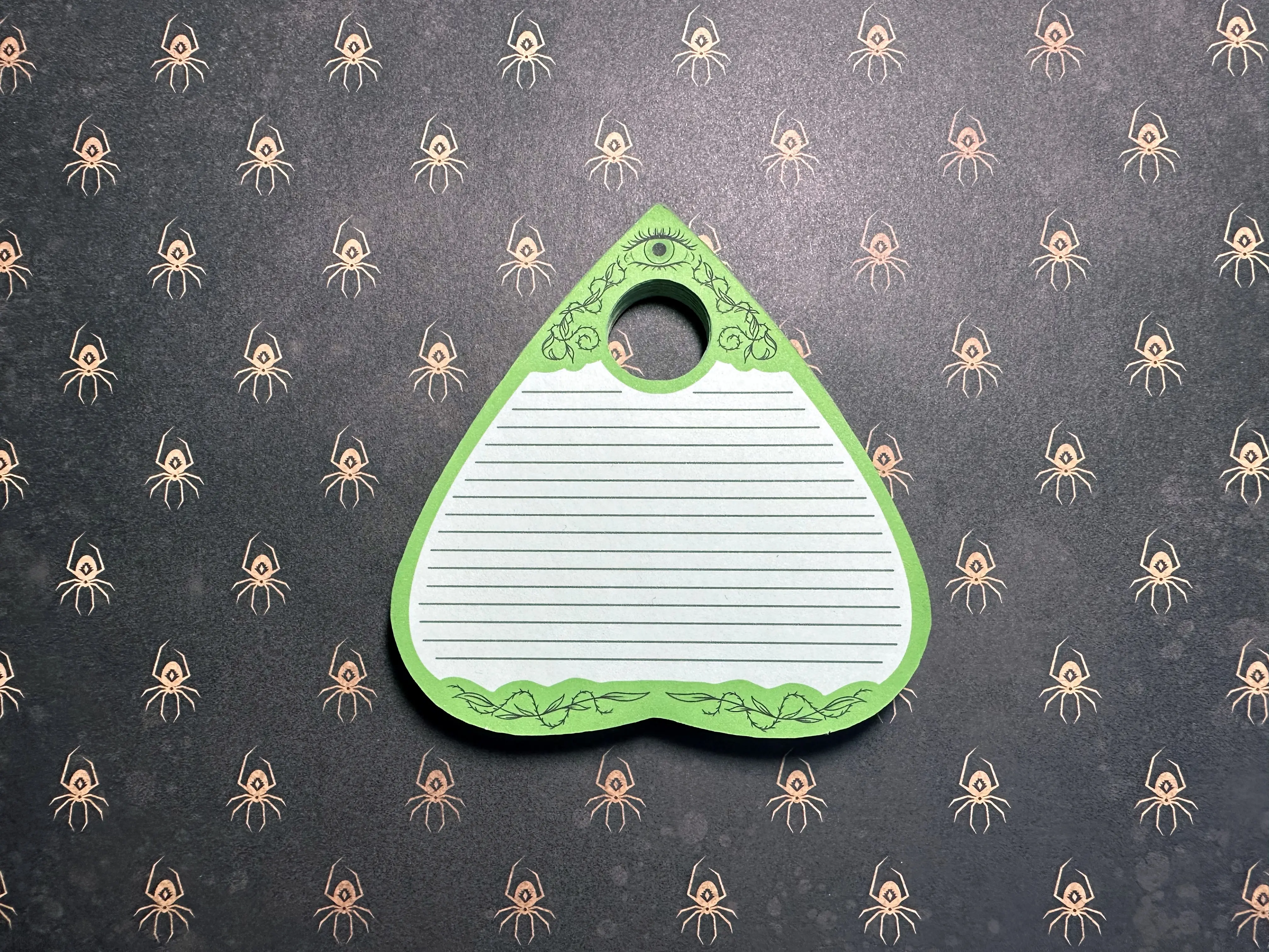 Cottagecore Planchette Notepad - 4 Inch Lined Notepad with Planchette Shape, 50 Sheets for Spooky Writing and Reminders