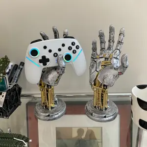 3D Sci-Fi Game Controller Stand, Multifunctional Desktop Organizer Smartphone Stand Phone Mount for Gaming Controllers and Phones, Ideal Gift for Gamers