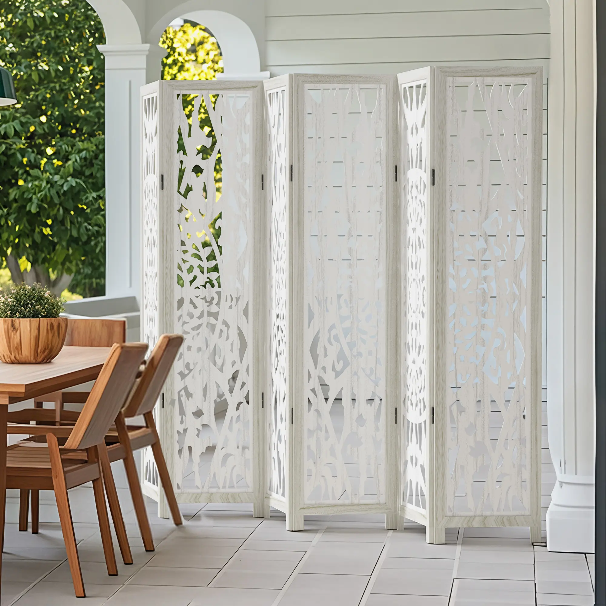Ella Solid Wood Folding Room Divider Indoor Privacy Screen