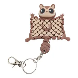 3D Printed Flying Squirrel Fidget Toy Charm For Backpacks - Fun Gift For Squirrel Lovers