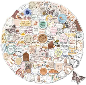 100PCS Jesus Bible Verse Stickers,Religious Faith Sticker,Jesus Sticker,Bible Journaling Supplies,Christian Sticker for Water Bottles