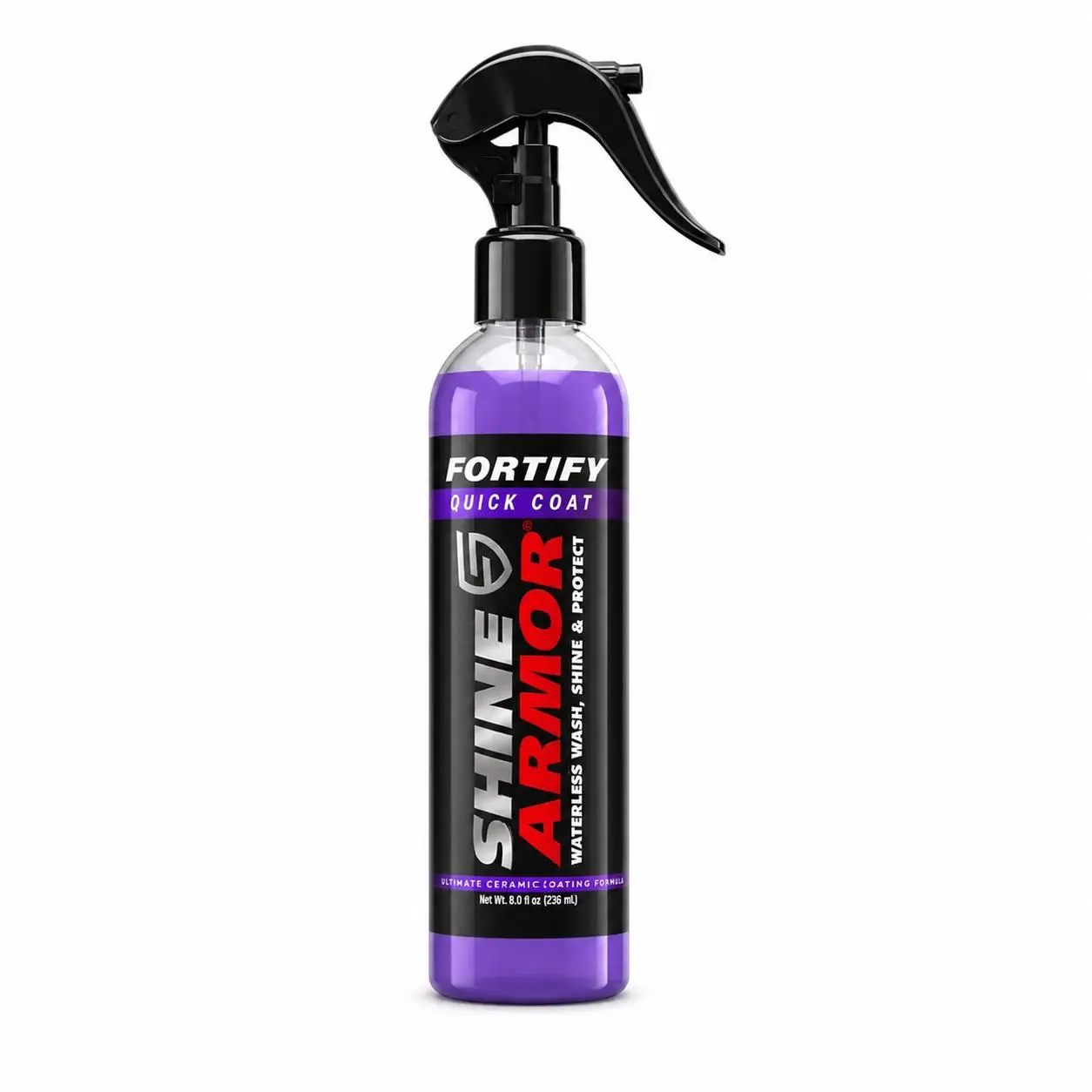 SHINE ARMOR Ceramic Coating Spray Kit - 3-in-1 Waterless Car Wash, Wax & Hydrophobic Paint Protection - SiO2 Quick Coat for Deep Gloss & Shine - Safe on Cars, Boats, Motorcycles & RVs