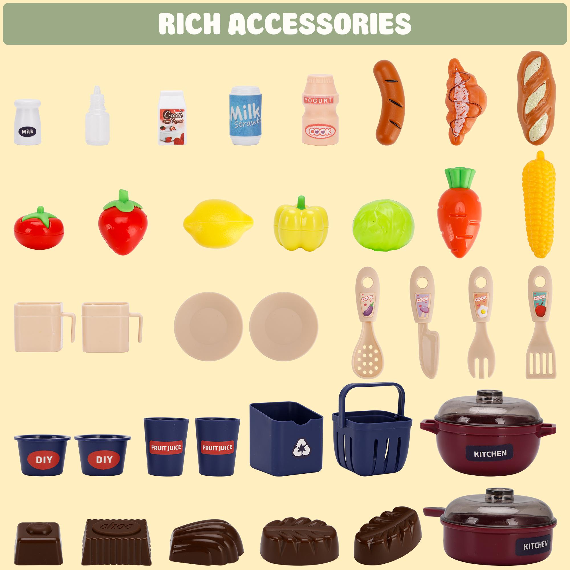 Kids Kitchen Play Set-Interactive Mist & Light Kitchen with Water Circulation Perfect Gift for Boys & Girls Ages 3+ (Green)