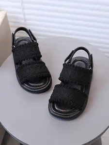 Breathable Mesh Velcro Sandals, High Density Ventilated Textile Upper, Adjustable Heel Strap, Anti-Slip Sole, 3-12 Years
