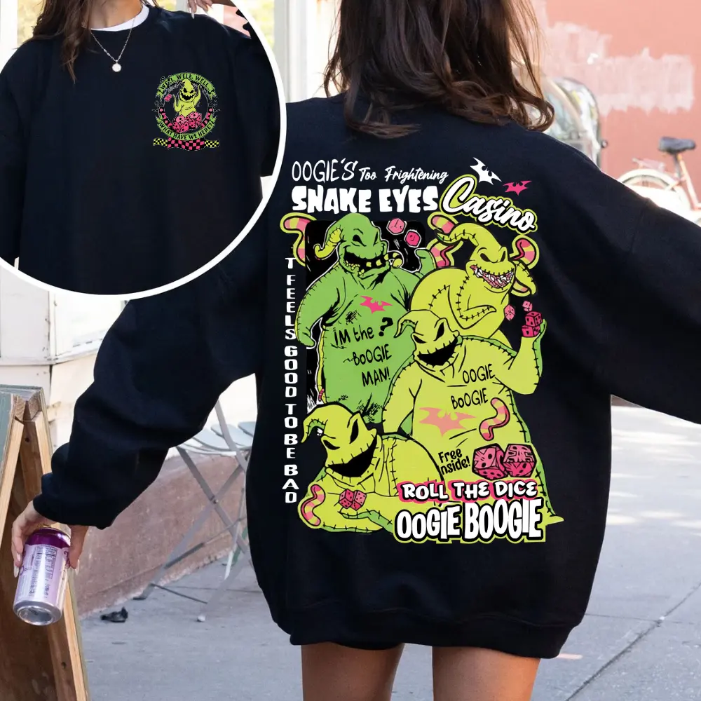 Youth & Adult The Nightmare Oogie Boogie Shirt, Snake Eyes Casino Shirt, Boogie Man Tee, Spooky Season Gift, Halloween 2025 Trick Or Treat Gift, cute Halloween Outfit, Crew Neck T-shirt, Trending T-shirt