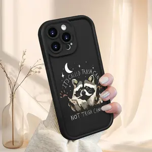 A phone case with a raccoon-themed illustration and funny text, TPU shockproof full protection case, suitable for iPhone 17/16/15/14/13/12/11 PRO MAX PLUS AIR E XS and PROMAX MINI, is an ideal gift for friends and family, T1993