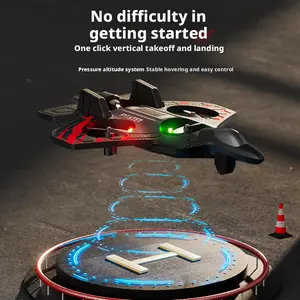 Kids RC Fighter Drone, 2.4G Remote Control Quadcopter with LED Lights, One Key Takeoff Landing, 360° Flip, Anti-Collision Foam Mini Drone, Easy Fly RC Drone Toy Gift for Boys Girls Beginners