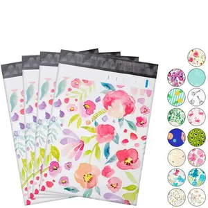 100 Pack Poly Mailers, 10X13 Envelopes Plastic Custom Mailing Shipping Bags, Poly Mailer Envelope With Self Seal Adhesive Strip - Waterproof & Tear-Proof Plastic - Floral