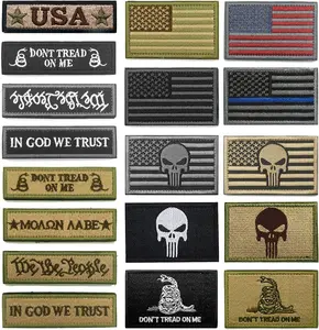 Bundle 18 Pieces American Flag Patch Thin Blue Line USA Flag United States Morale Military Patches Set for Caps,Bags,Backpacks,Tactical Vest,Military Uniforms