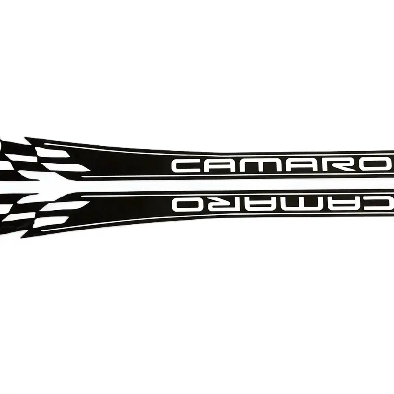 Chevy Camaro Racing Stripes Vinyl Sticker for Car Doors - Black and clear Design