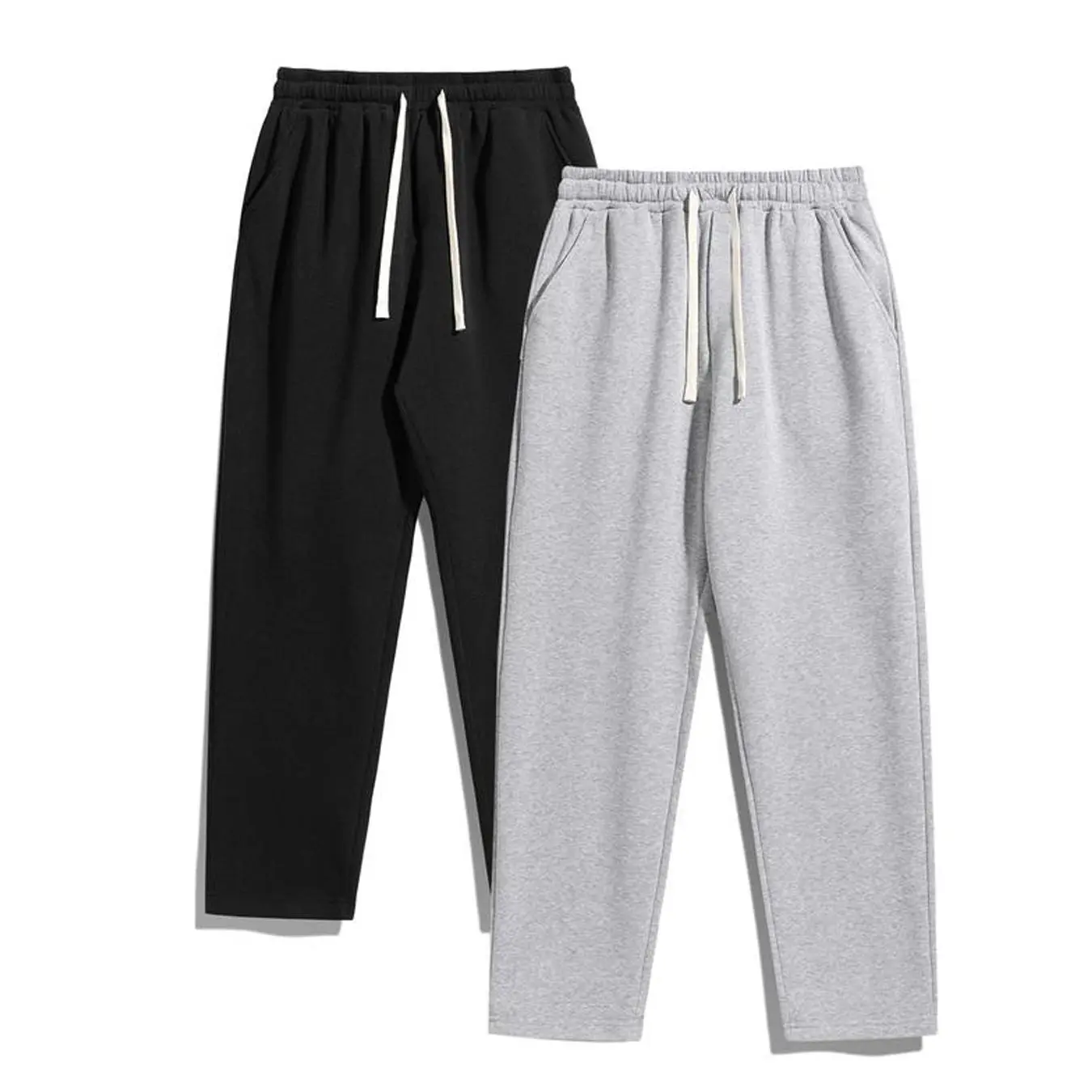 Joggers for Men, Solid Polyester in a Fitted Streetwear Style with an Elastic Drawstring Waist and Pockets for Casual Sports, S, Athletic Style Men's Pants, Fitted Cut