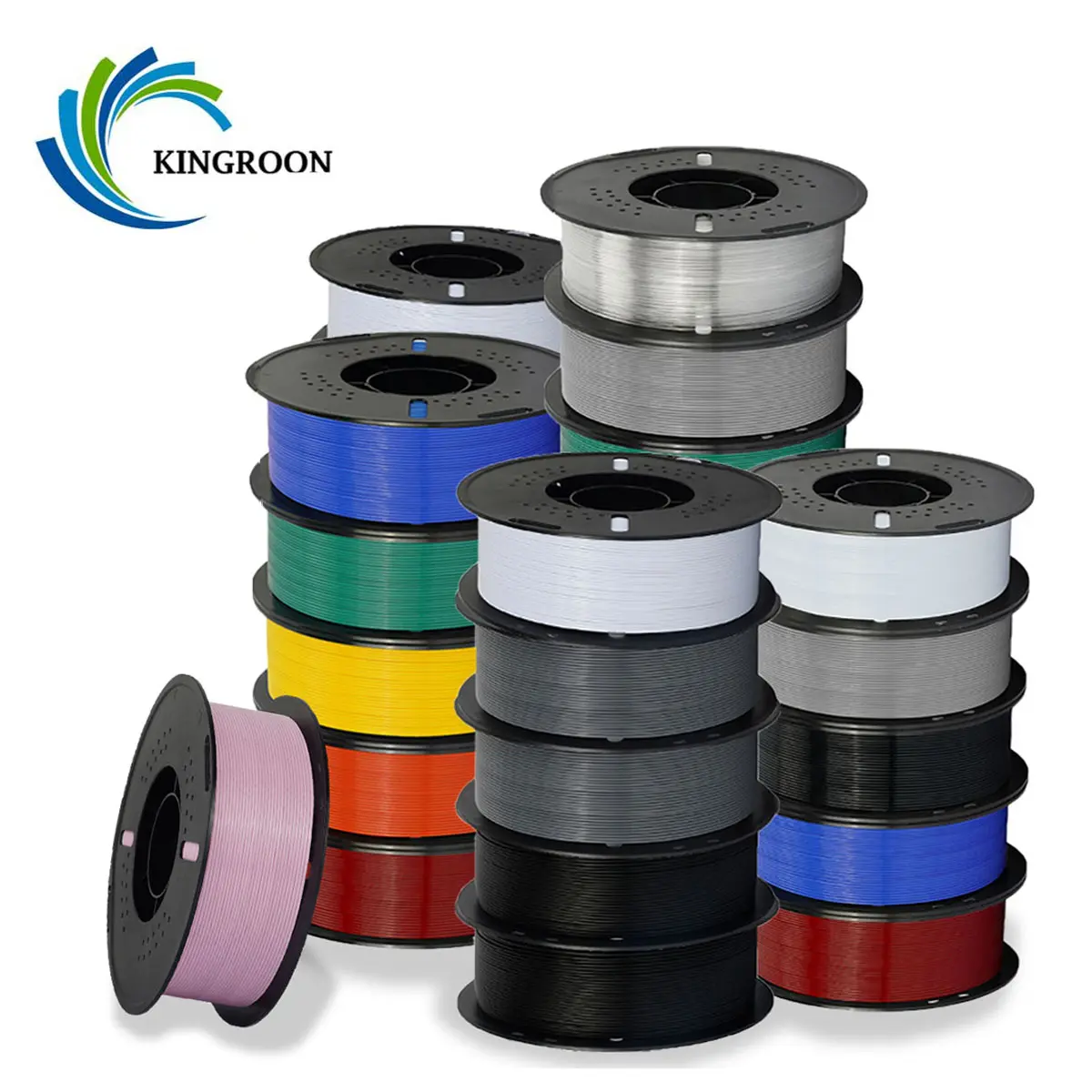 KINGROON 3D Printer Filament - 5x1kg Value Pack, 1.75mm PETG for FDM Systems, All Creators, Excellent Texture, High Adhesion, Strong Layer Bonding, Wide Compatibility, Durable Engineering