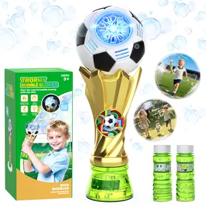 Bubble Wand for Kids Ages 3 4 5 6 7 8, Light Up Bubble Wand with 2 Bubble Refill Solutions, Soccer Bubble Machine Toys, Outdoor Party Toys for Toddlers, Birthday Gifts for 3-8 Year Old Boys Girls
