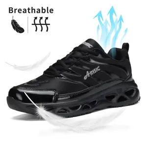 Men's Slip-Resistant Waterproof Sneakers - All-Weather Grip, Breathable Synthetic Upper, Durable MD Sole, All-Season Comfort for Work, Hiking, Camping, Running