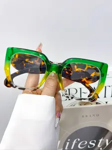 New Fashion Retro Oversized Rectangular Glasses, Stylish Glasses, Unisex Street Style Eyewear, Daily Wear Decorative Sunglasses for Men & Women