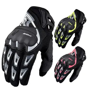 Motorcycle Touch Screen Gloves Thin Mesh Breathable Comfortable All Seasons Black Yellow Pink Options for Riders