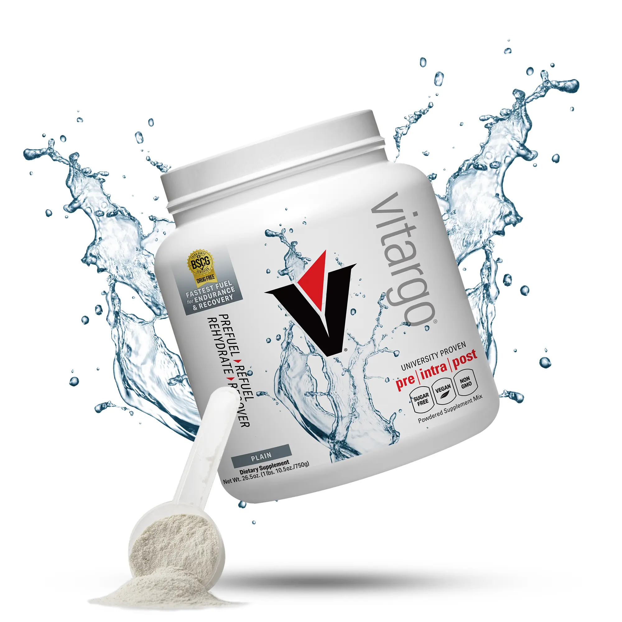 Vitargo Carbohydrate Powder 1.7 lbs Plain Supplement for Fast Muscle Fuel & Recovery Natural Gluten-Free Vegan BSCG Drug-Free, Halal Kosher Compliant Edible Fitness Dietary Healthcare, stack with Protein for post workout recovery