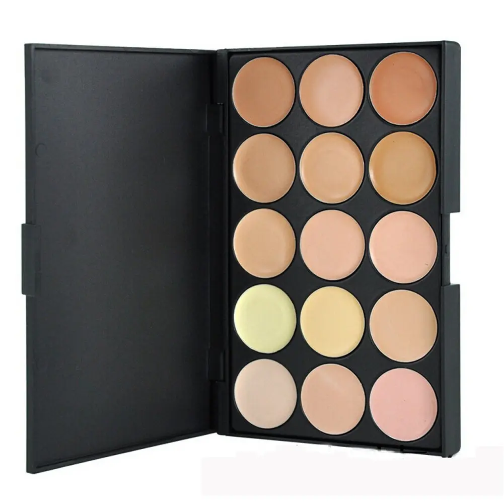 15-Color Contour and Concealer Cream Palette, Lightweight & Moisturizing with Hyaluronic Acid, Waterproof & Blendable Cosmetic for a Radiant Peach Finish, Valentine's Day Gift, Kit, Long Lasting