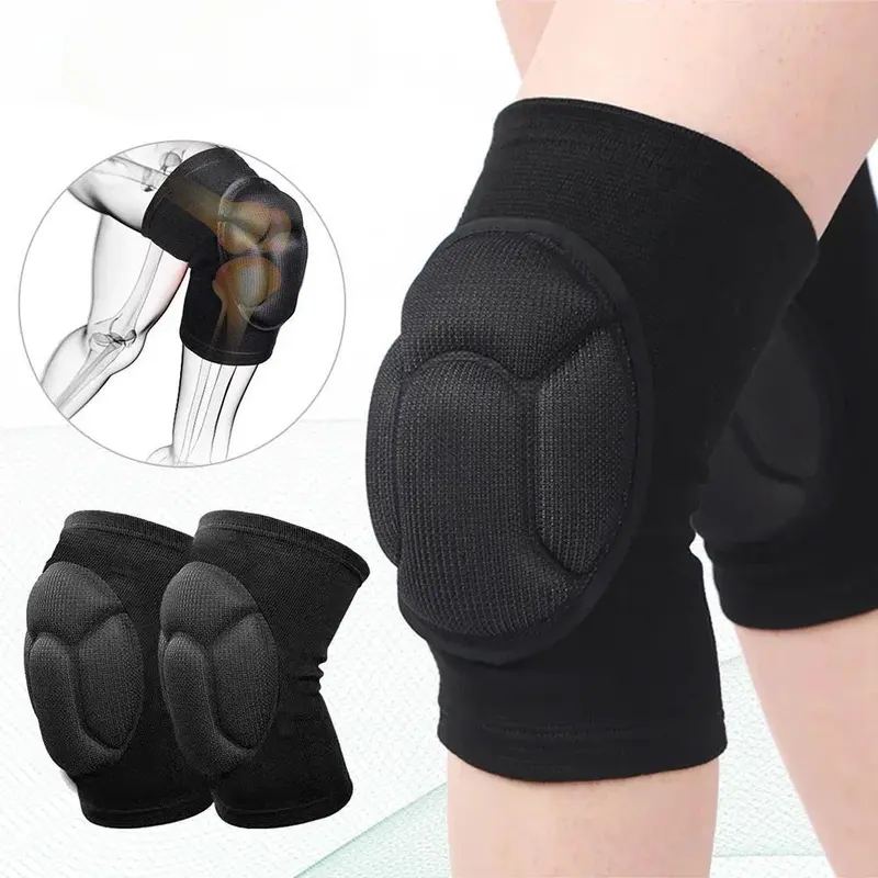 Thick Elastic Knee Pads, 1 Pair for Adults, Unisex Stretch Brace Protective Gear for Volleyball, Fitness, and Injury Prevention, Cushioned Protective Gear, Foam Knee Pads Protective Gear