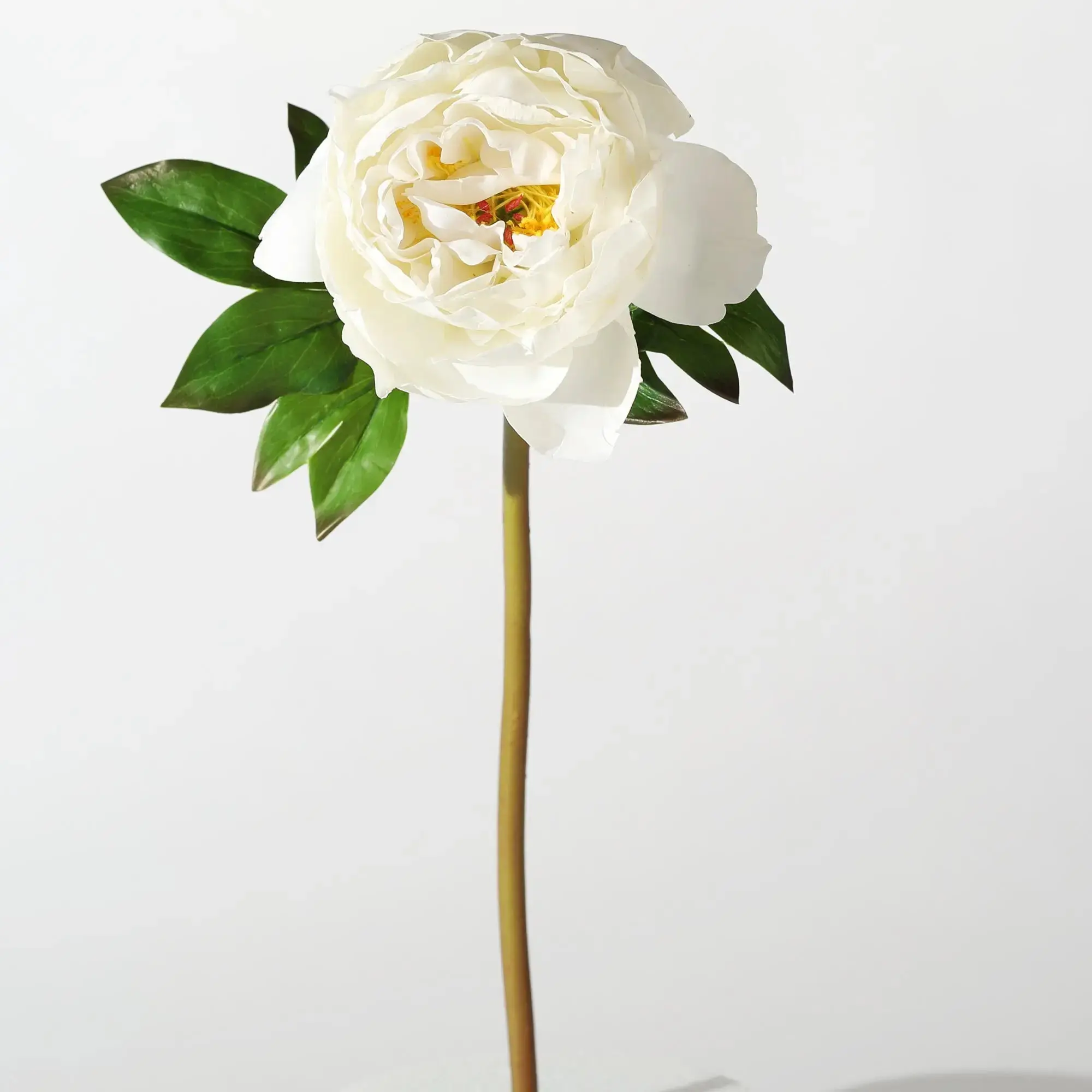 White 22" Stem Real Touch Peony Faux Flower - Home Decor, Wedding Centerpiece Accessory