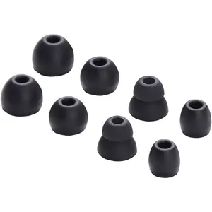 Replacement Eartips Silicone Earbuds Buds Set for Powerbeats Pro Beats Wireless Earphone Headphones,4 Pair (Black)