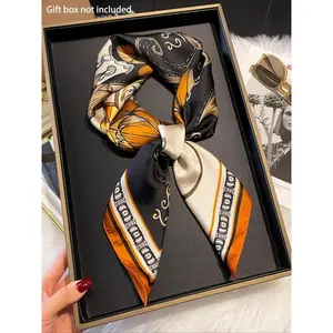 Women's Floral Print Square Scarf, Boho Style Bandana for Women, Fashionable Soft Comfortable Scarf for Daily Wear, Trendy All-match & Exquisite Scarf for Birthday Gift