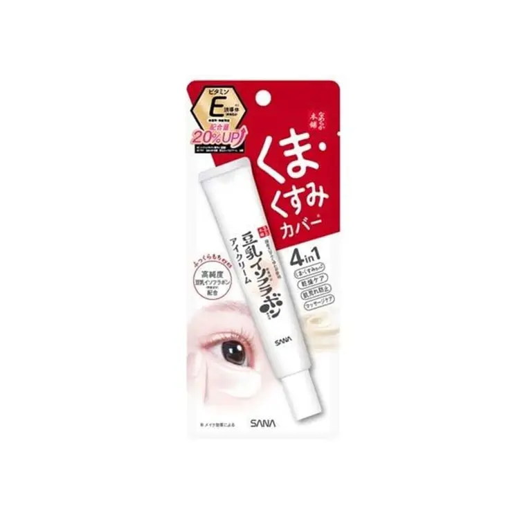 SANA Nameraka Honpo 4-in-1 Soy Milk Isoflavone Eye Soft Cream, Daily Anti Aging Eye Care Routine Item for Dry Skin, 20g Single Item