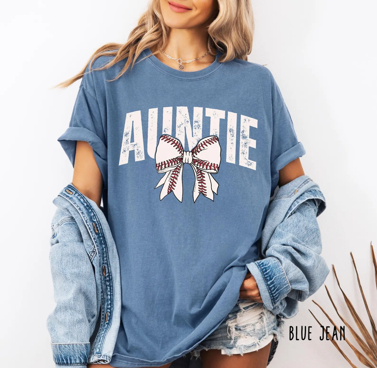 Comfort Colors Auntie Baseball Shirt, Baseball Bow tee, Sport Aunt