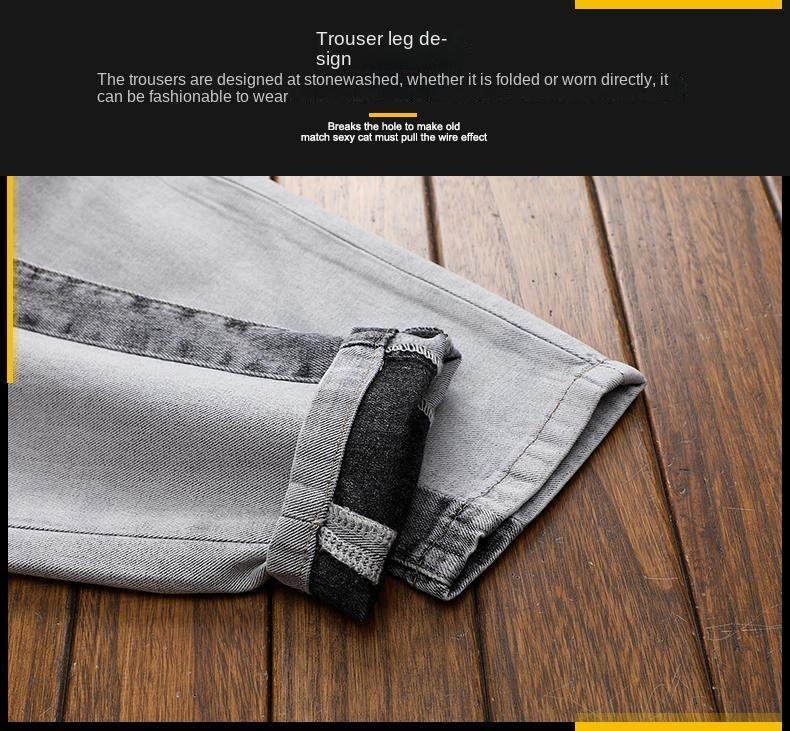 spring autumn cargos Men's clothing straight new Cargo slim casual original designer cowboy work Splice jeans pants Trousers Menswear