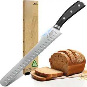 Bread Knife for Homemade Bread, 10.6 Inch Multifunction Serrated Knife, Razor Sharp Slicer, Forged High Carbon German Steel, Full Tang Ergonomic Handle Design for Sourdough Turkey Fruit Blade