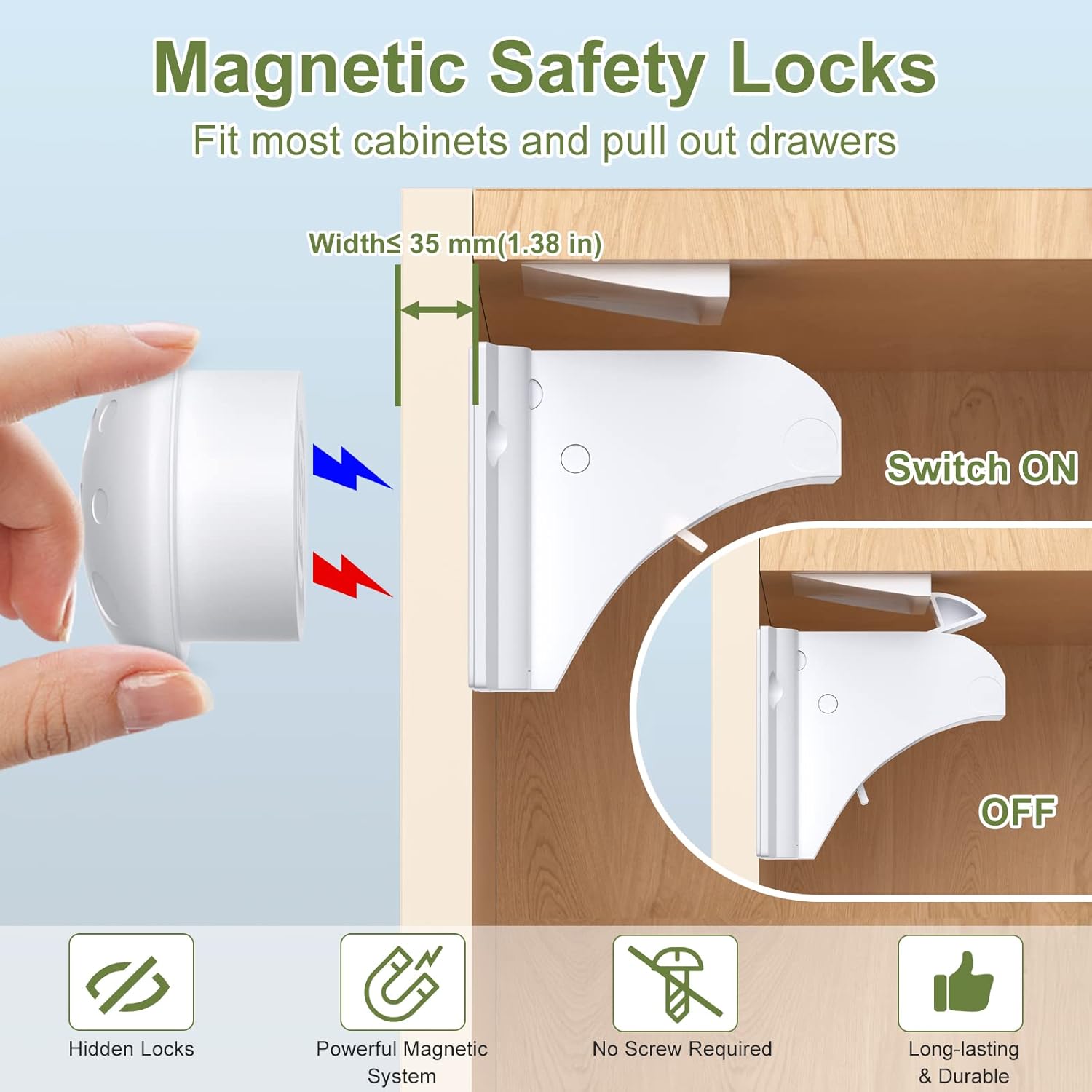 Child Safety Magnetic Cabinet Locks, 10 Pack+2 Keys Baby Proofing Magnetic Drawer Locks for Kitchen, Cabinet Lock Baby Proofing with Adhesive No Drill, 4 Baby Safety Cabinet Locks for Knobs Child Safety Magnetic Cabinet Locks, 10 Pack+2 Keys Baby Proofing Magnetic Drawer Locks for Kitchen, Cabinet Lock Baby Proofing with Adhesive No Drill, 4 Baby Safety Cabinet Locks for Knobs