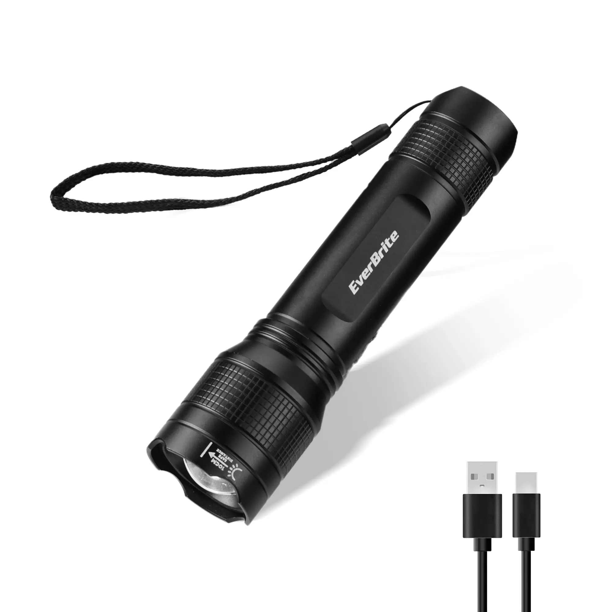 #summersale EverBrite 3000LM Rechargeable LED Flashlight – Super Bright & High Lumen Flashlight with 5 Modes, Memory Function, Power Indicator, Zoomable – Compact Small Light for Home, Hiking & Emergencies