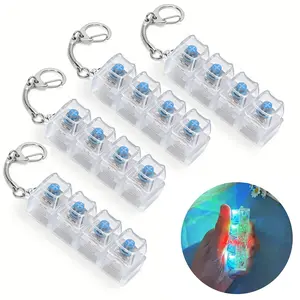 Keyboard Fidget Toys for Adult, Cat Shape Fingertip Clicker Keyboard Fidget Keychain with LED Lights, 4-in-1 Loud Stress Relief Fidget Keyboard for Anxiety Decompression, Keychain Decorations, St. Patrick's Day Gifts Easter Sunday Gifts Mother's Day Gifts