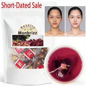 Monbrizz Beauty tea Bright Beauty Tea Bags Black Mulberries Rose Black Wolfberry Tea 4.23oz/120g (20bags) Glow Beautiful Flower Tea Mulberry Black Goji Berries Anthocyanin Vegan Health Herbal Tea health tea