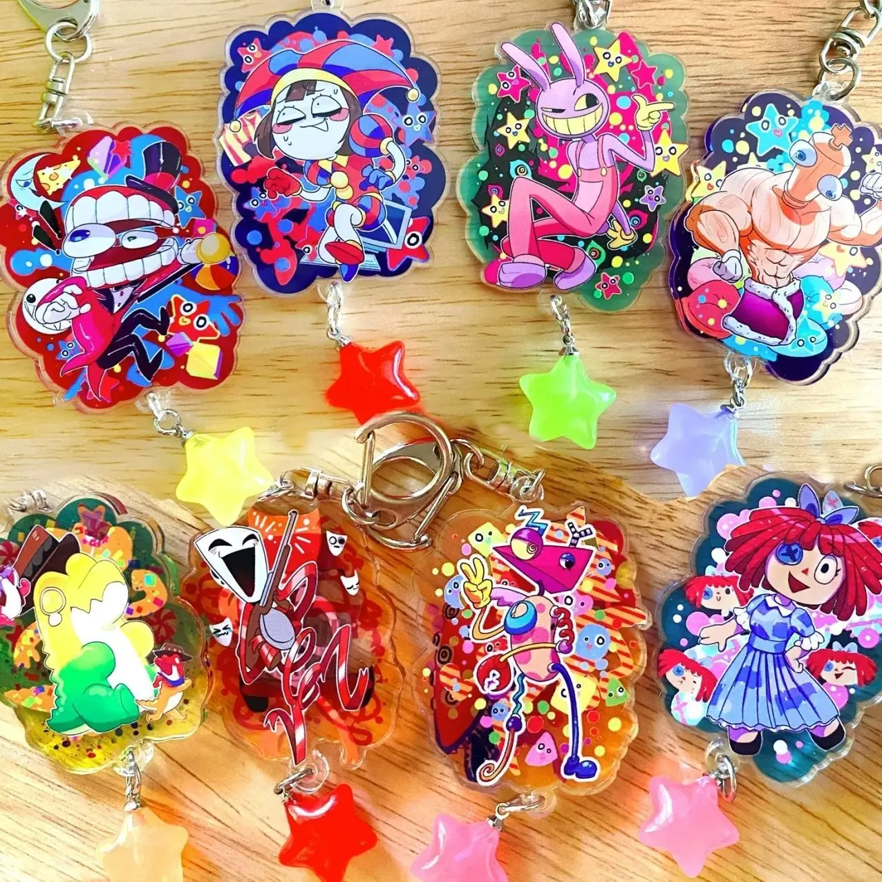 TADC keychains + STICKERS Amazing Digital Circus Fan-made acrylic charms Pomni Ragatha Jax Caine Kinger Zooble Gangle Gummigoo anime chibi