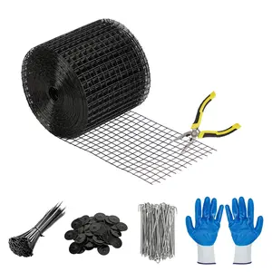6in Solar Panel Birds Guard, Critter Guard for Solar Panels with Fastener Clips, Solar Panel Bird Barrier Net Wire Mesh for Bird, Critters Control, Kit, Steel